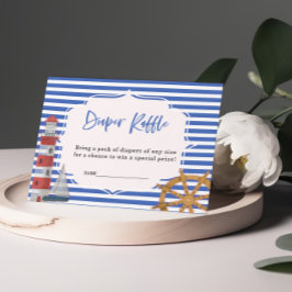 Tarjeta de Baby Shower para chico Raffle Blue