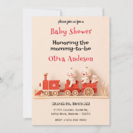 Tarjeta de Baby Shower para el tren de bebé