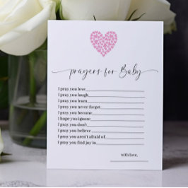 Tarjeta de Baby Shower para las oraciones de coraz