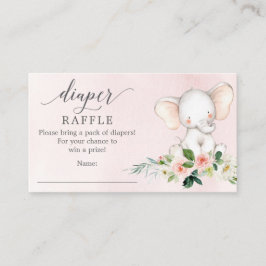 Tarjeta de Baby Shower Pink Elephant Diaper Raffle