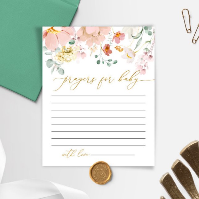 Tarjeta de Baby Shower Pink & Red Wildflowers (Subido por el creador)