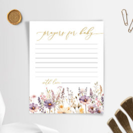 Tarjeta de Baby Shower Purple Wildflowers