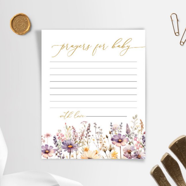 Tarjeta de Baby Shower Purple Wildflowers (Subido por el creador)