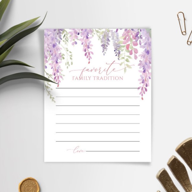 Tarjeta de Baby Shower Purple Wisteria Family Trad (Subido por el creador)