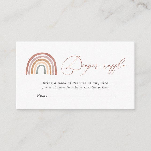 Tarjeta de Baby Shower Rainbow Diaper Raffle (Anverso)