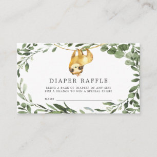 Tarjeta de Baby Shower Sloth Diaper Raffle
