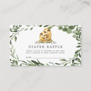 Tarjeta de Baby Shower Sloth Family Diaper Raffle