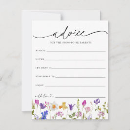 Tarjeta de Baby Shower Wildflower Advice para padr