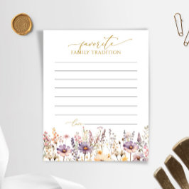 Tarjeta de Baby Shower Wildflower Family Tradition