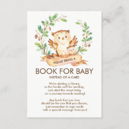 Tarjeta de Baby Shower Woodland Owl para bebé