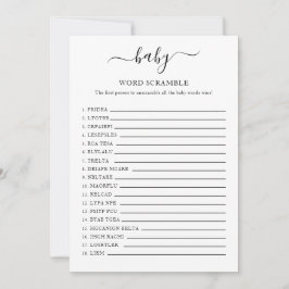 Tarjeta de Baby Shower Word Scramble
