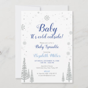Tarjeta de Baby Sprinkle - Silver Winter Wonderlan