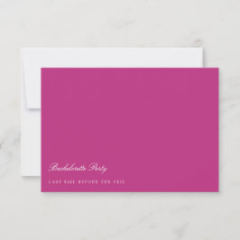 Tarjeta de Bachelorette de Script White & Magenta