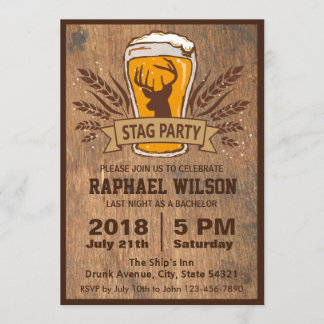 Tarjeta de bachillerato de beer y gratinación Stag