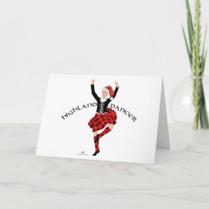 Tarjeta de bailarín escocés de las Highlands en Na
