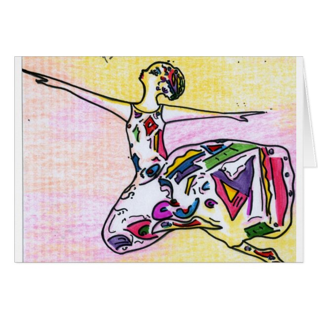 Tarjeta de bailarina de belleza estilo Peter Max (Anverso (Horizontal))