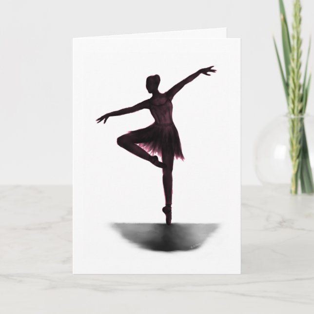 Tarjeta de bailarina "Grace" - rosa (Anverso)