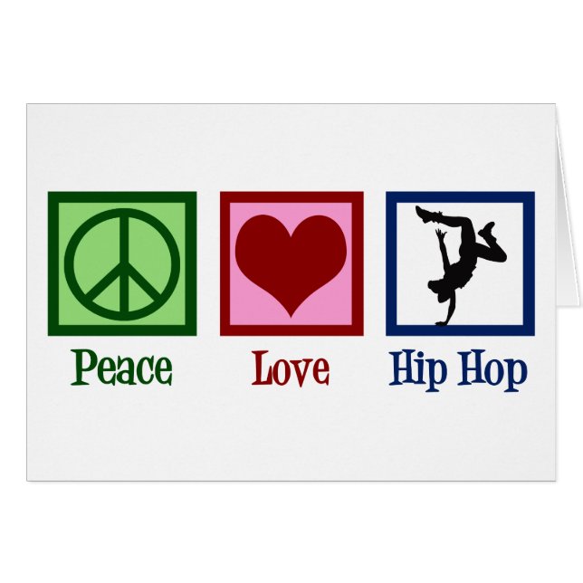Tarjeta de bailarina Peace Love Hip Hop (Anverso (Horizontal))
