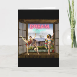 Tarjeta de bailarinas antiguas de arte alterado de