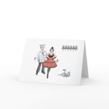 Tarjeta de bailarinas de reloj