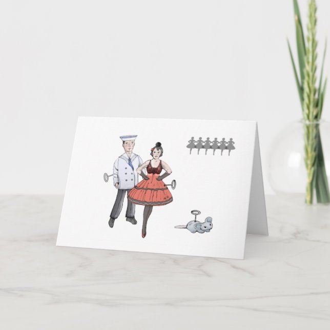 Tarjeta de bailarinas de reloj (Anverso)