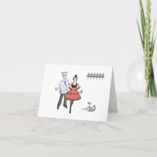 Tarjeta de bailarinas de reloj