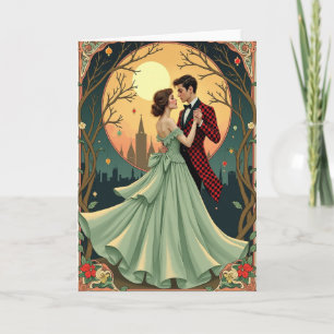 Tarjeta de baile de Año Nuevo feliz