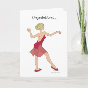 Tarjeta de baile de Chica de felicitaciones