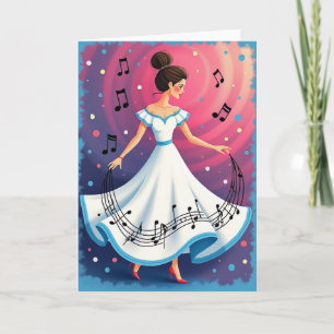 Tarjeta de baile del día de la madre musical