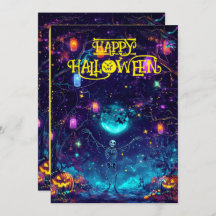Tarjeta de baile Spookon Skeleton