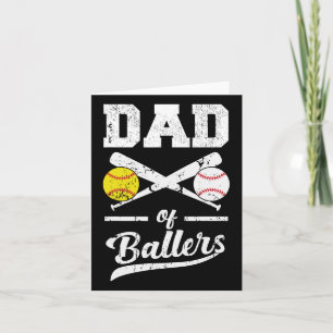 Tarjeta De Ballers Dad Of Baseball Y Softball Player Para
