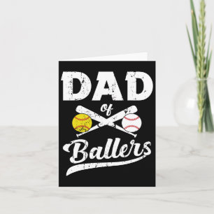 Tarjeta De Ballers Dad Of Baseball Y Softball Player Para