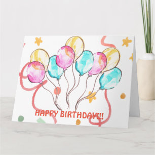 TARJETA DE BALONES DE CUMPLEAÑOS