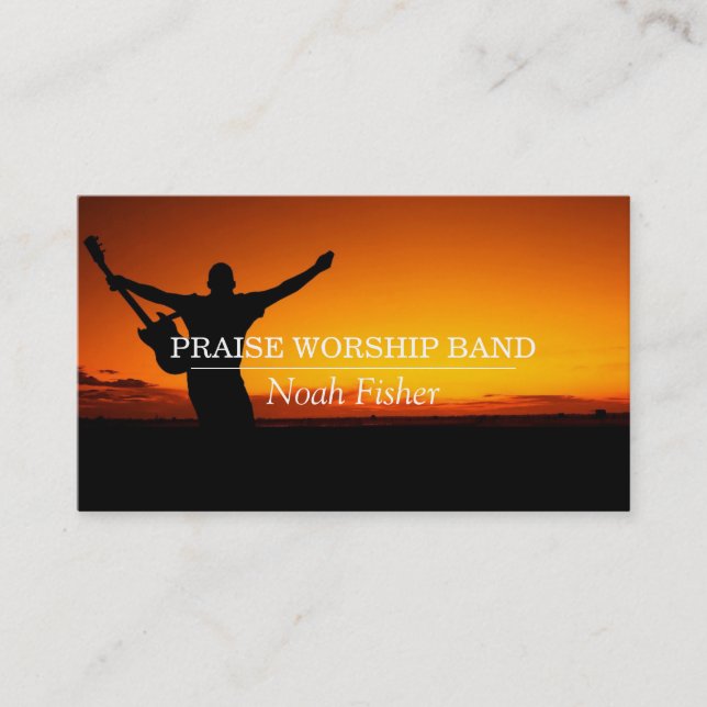 Tarjeta de banda de adoración cristiana (Anverso)