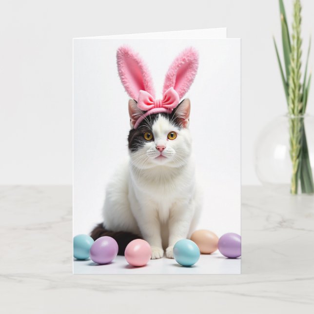 Tarjeta de banda para la cabeza de gatito con orej (Anverso)