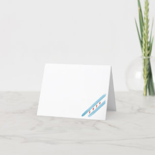 Tarjeta de bandera de Chicago en blanco