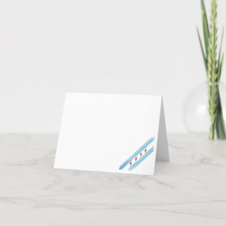 Tarjeta de bandera de Chicago en blanco