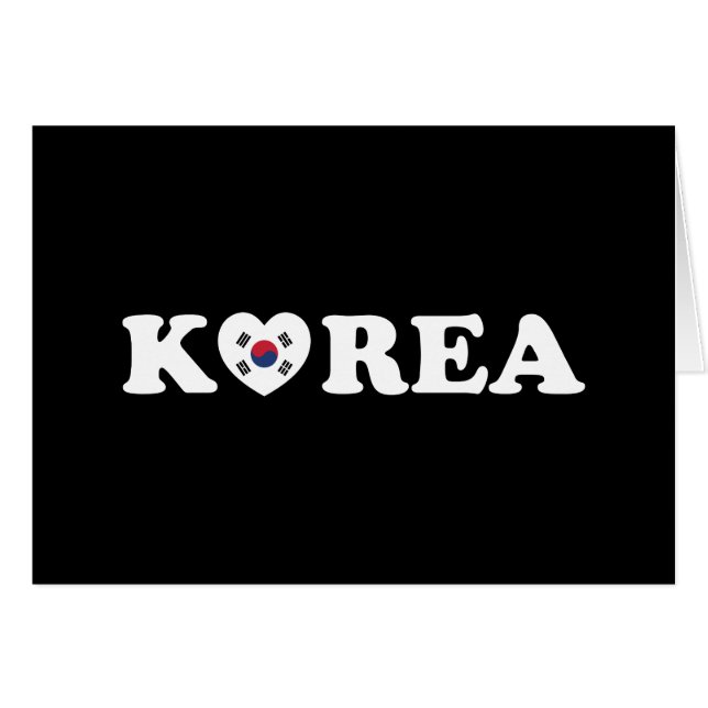 Tarjeta de bandera del corazón de amor de Corea (Anverso (Horizontal))
