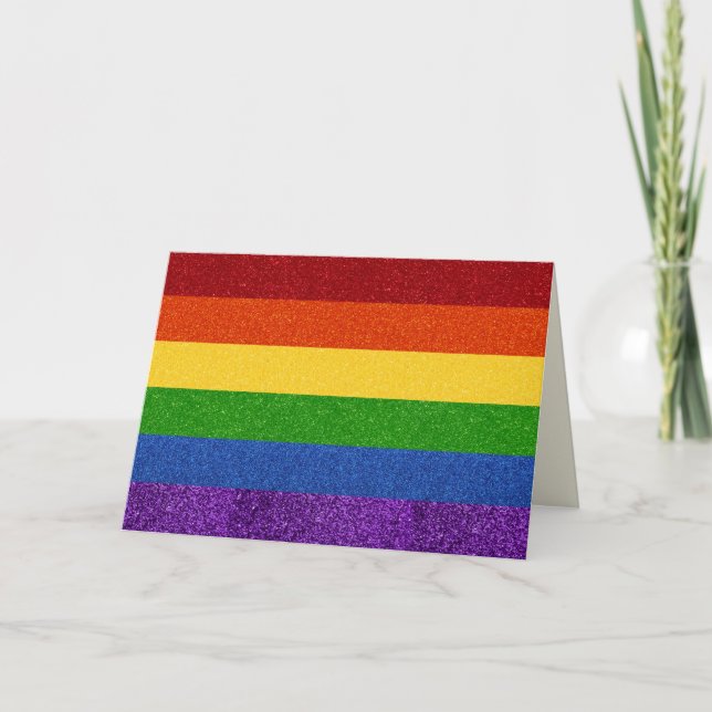 Tarjeta de bandera del orgullo del Purpurina LGBT (Anverso)