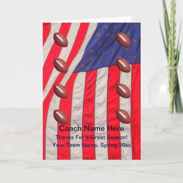 Tarjeta de bandera estadounidense para entrenador  (Anverso)