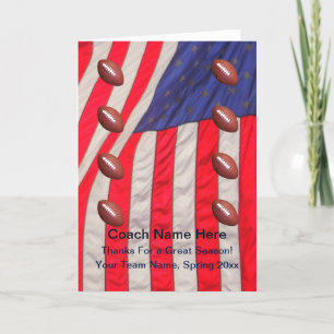 Tarjeta de bandera estadounidense para entrenador