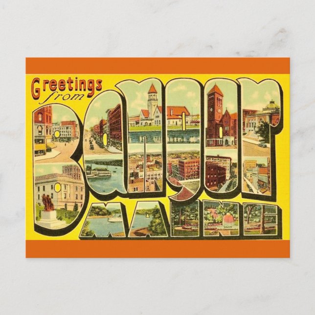 Tarjeta de Bangor Maine Saludos (Anverso)