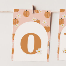 Tarjeta de Banner de calabaza Uno "O" para silla a