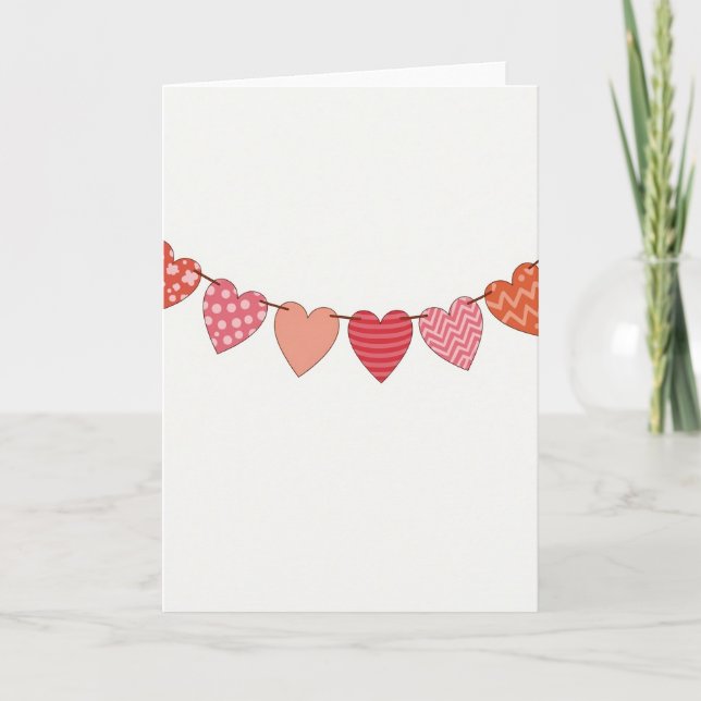 Tarjeta de banner de corazón de San Valentín (Anverso)