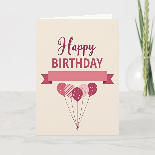 Tarjeta de banner de cumpleaños encantador (Anverso)