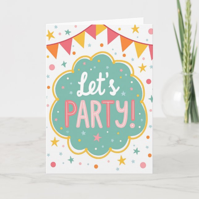 Tarjeta de banner de cumpleaños festivo (Anverso)