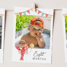 Tarjeta de banner de foto mensual de cangrejo de r