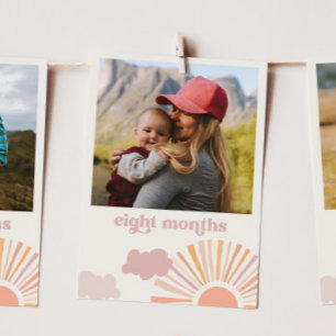 Tarjeta de Banner Mensual de Sol chica - Ocho mese