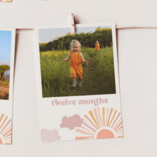Tarjeta de Banner Mensual del Sol chica - Doce mes