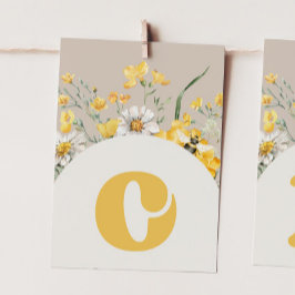 Tarjeta de Banner para Bunner de Wildflower Bee "O